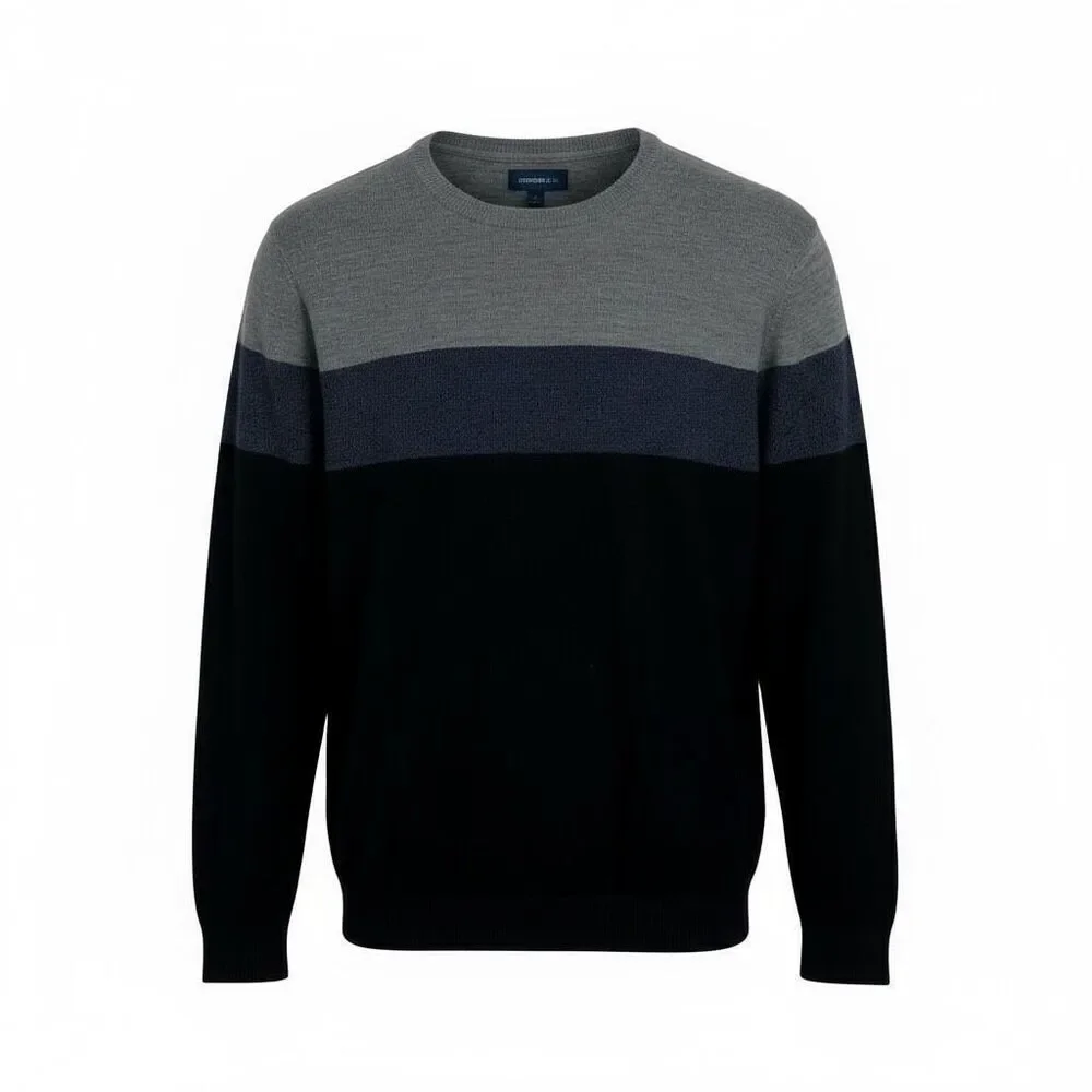 APT.9 Seriously‎ Soft Merino Wool Blend Colorblock Knit Sweater Multicolor Large
